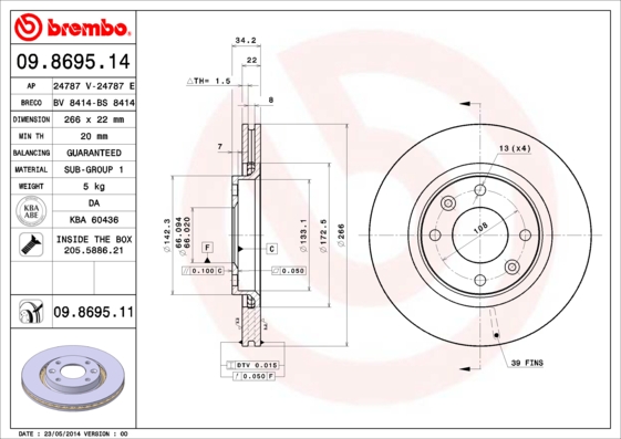 BREMBO ZAVORNI DISK