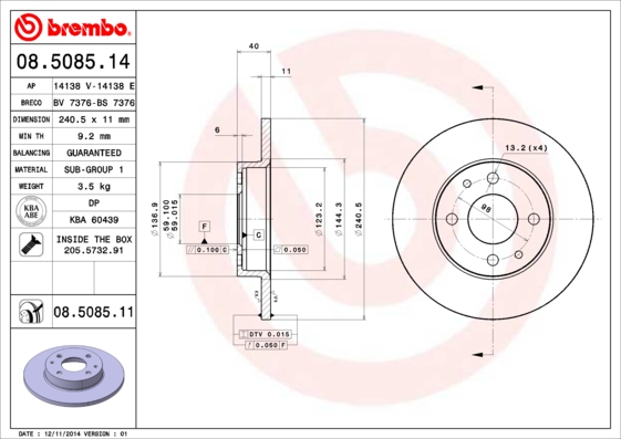 BREMBO ZAVORNI DISK