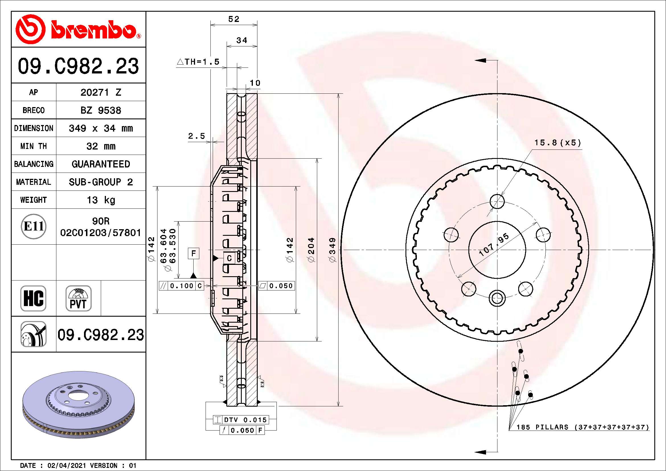 BREMBO ZAVORNI DISK