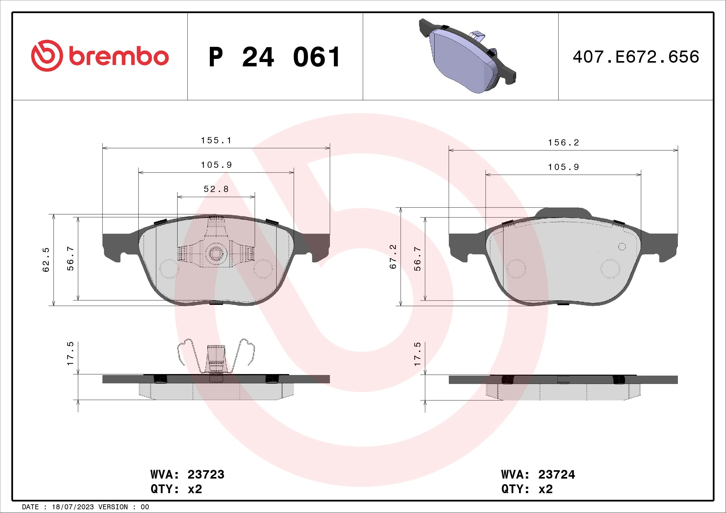 BREMBO ZAVORNE PLOŠČICE