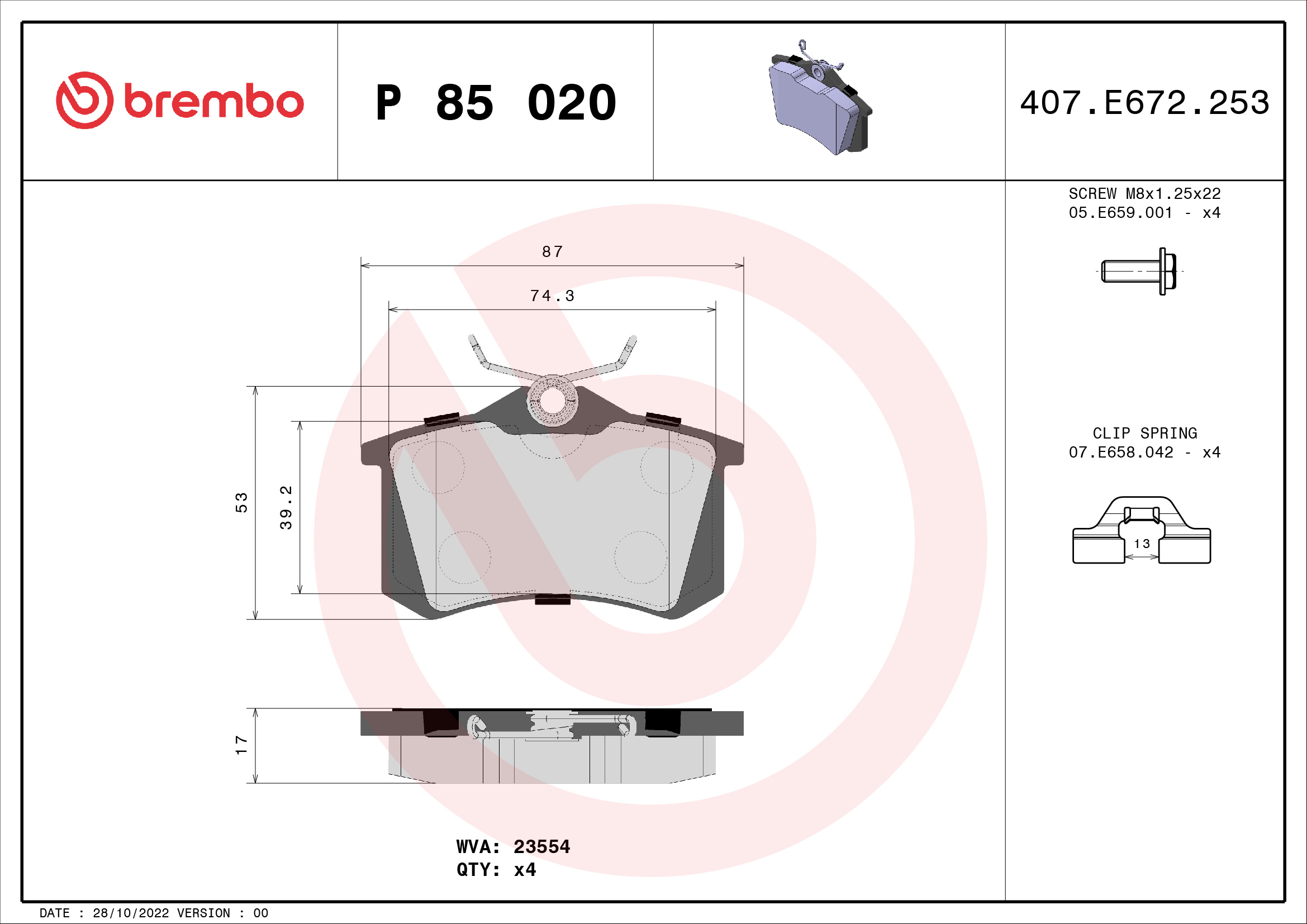 BREMBO ZAVORNE PLOŠČICE