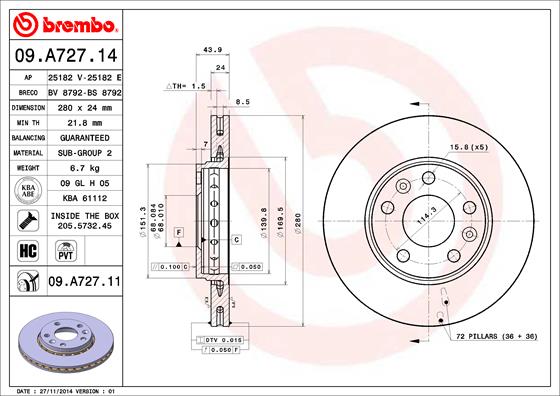 BREMBO ZAVORNI DISK