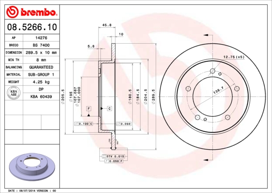 BREMBO ZAVORNI DISK