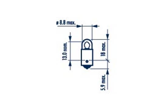 NARVA ŽARNICA STANDARD T2W 12V 2W BA9S NVA CP 1/1